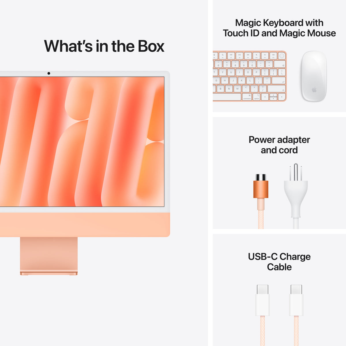 Apple 24-inch iMac with Retina 4.5K display: M6 chip with 12-core CPU and 12-core GPU, 16GB, 256GB SSD - Orange - MH214LL/A