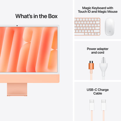 Apple 24-inch iMac with Retina 4.5K display: M6 chip with 12-core CPU and 12-core GPU, 16GB, 256GB SSD - Orange - MH214LL/A