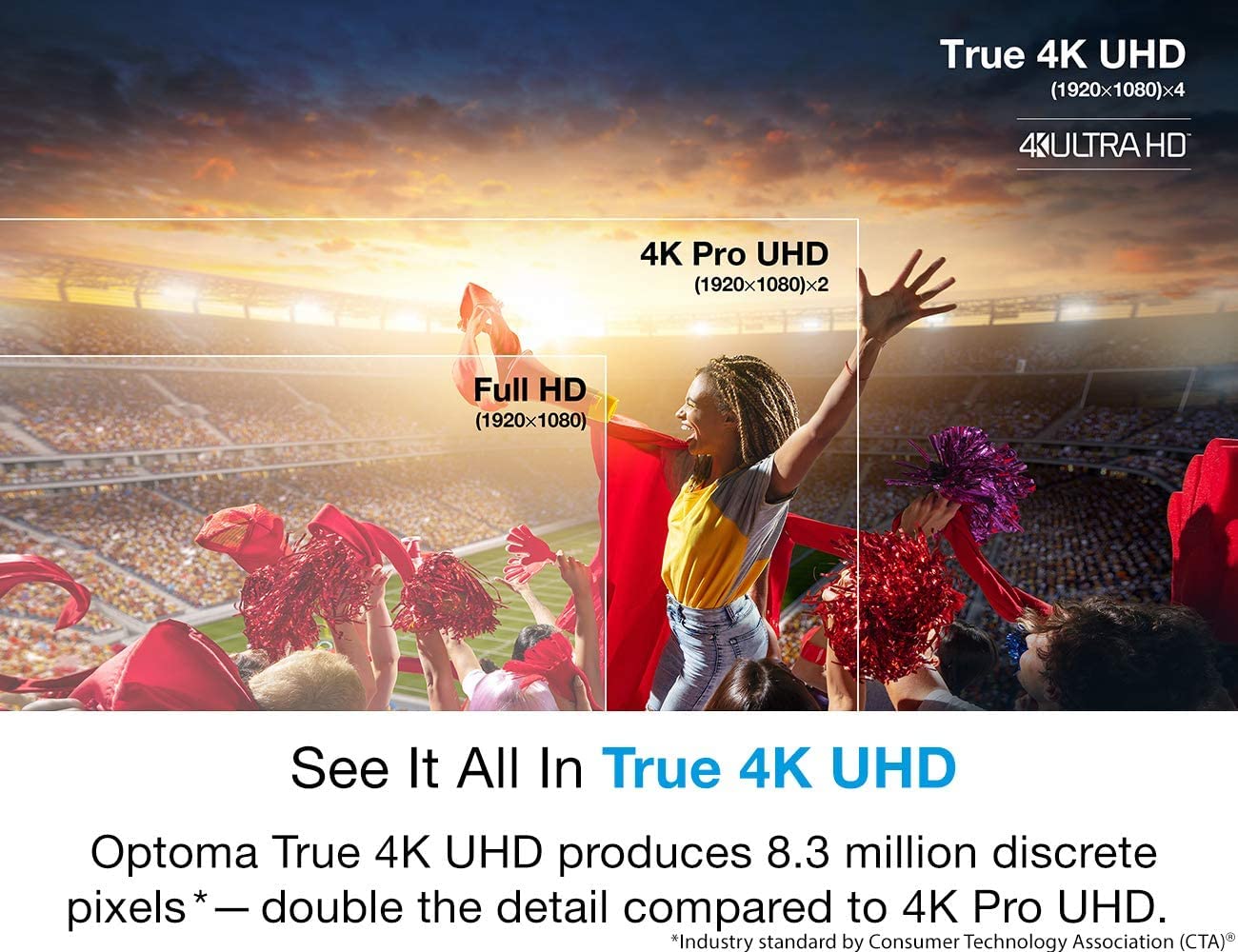 Optoma UHD35STx Short Throw True 4K UHD Gaming and Home Entertainment Projector 3500 Lumens, 240Hz Refresh, 4ms Response