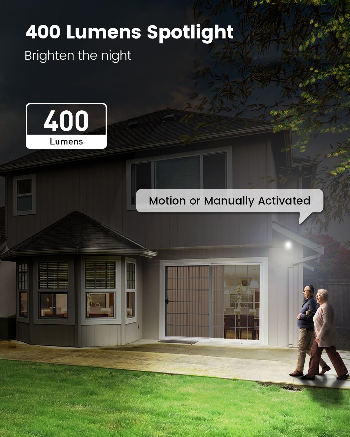 (Open Box) AOSU Security Cameras Wireless Outdoor - 3K/5MP Solar Powered 400-Lumen Spotlight Camera, 360° Pan/Tilt Surveillance, Night Vision, 2.4G WiFi Camera, Auto Tracking, AI Human/Vehicle/Pet Detection