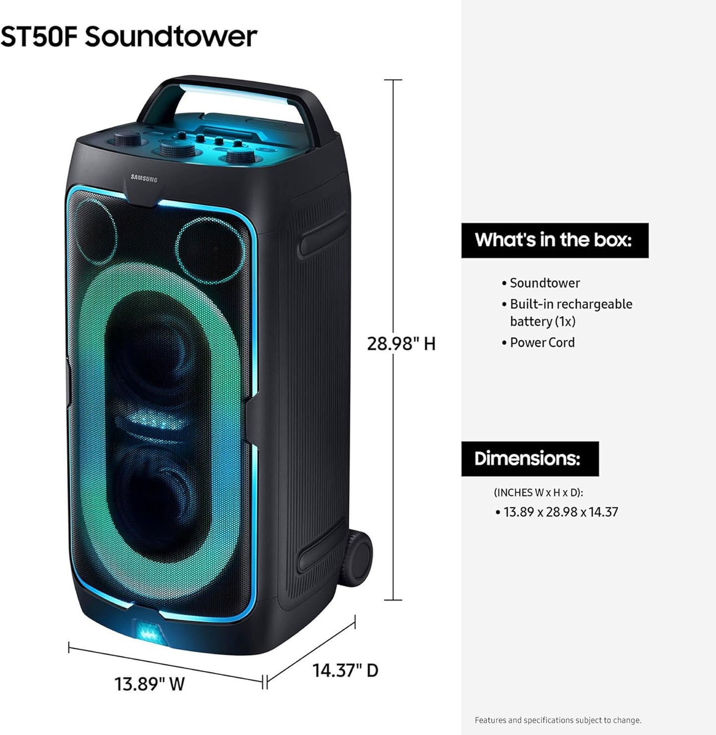 Samsung Sound Tower Portable Bluetooth Party Speaker - MX-ST50F/ZA
