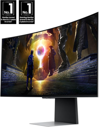 (Open Box) Samsung 34-in Odyssey G85SD QD-OLED Ultra WQHD Curved Gaming Monitor, 175Hz, 0.03ms - LS34DG856SNXZA (2024)