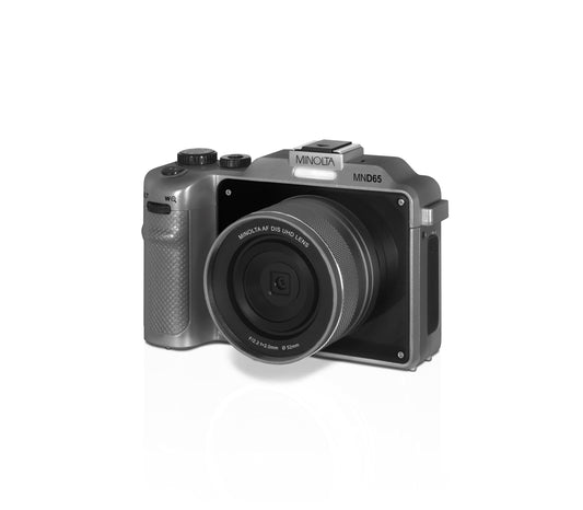 Minolta MND65 56 MP Autofocus / 4K60FPS Ultra HD Digital Camera w/WiFi (Gray Body, Black Faceplate)