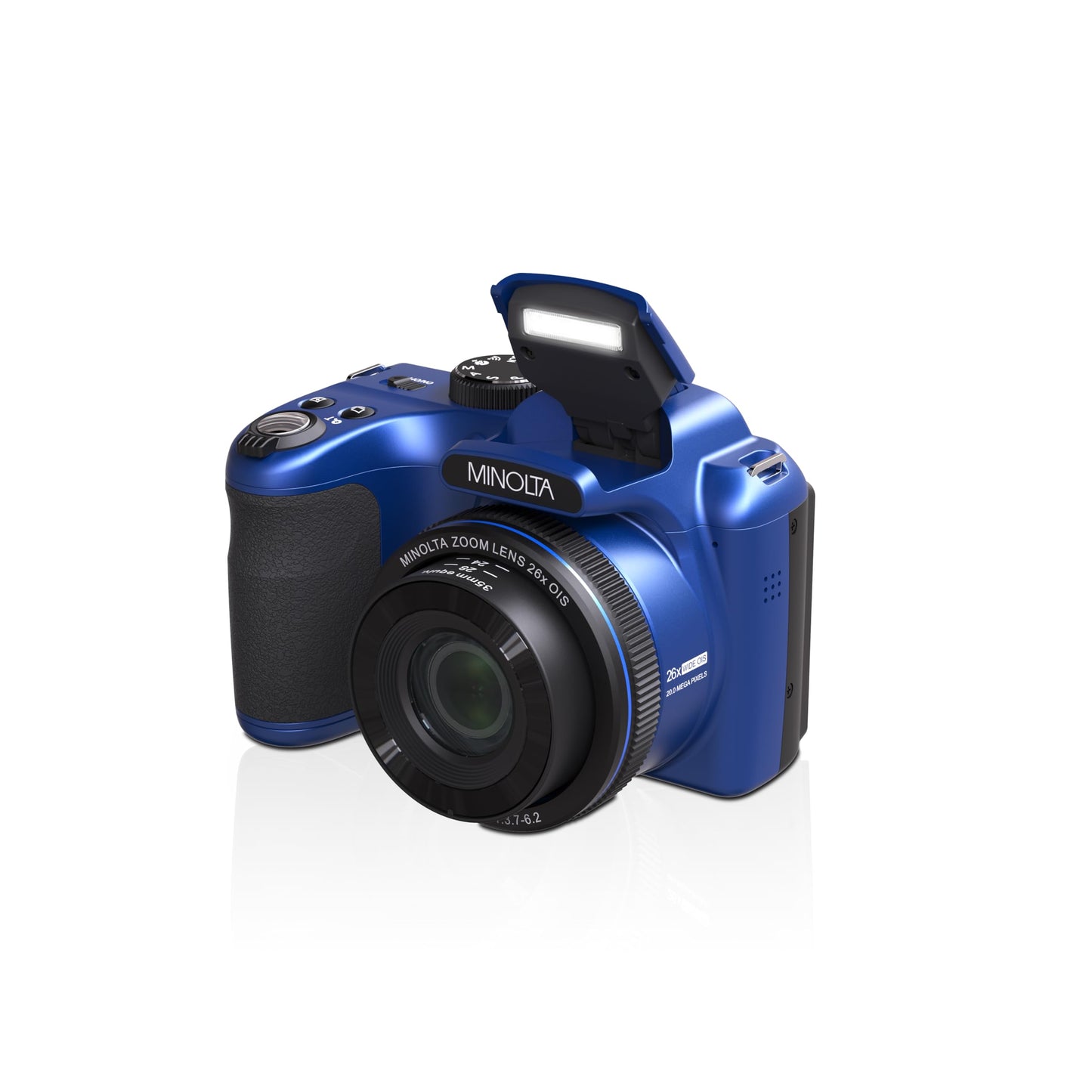 Minolta MN26Z 20 MP / 1080P FHD Bridge Digital Camera w/26x Optical Zoom (Blue)