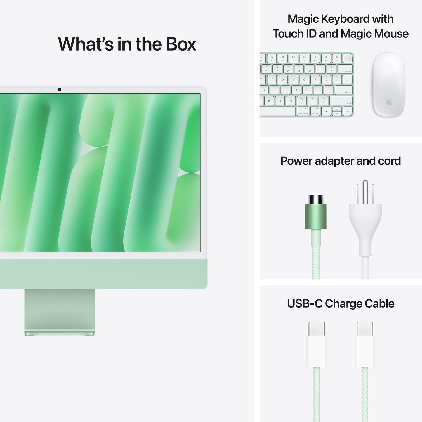 Apple 24-inch iMac with Retina 4.5K display: M4 chip w 10C CPU / 10C GPU, 256GB SSD, 16GB Memory - Green - MWUY3LL/A (Fall 2024)