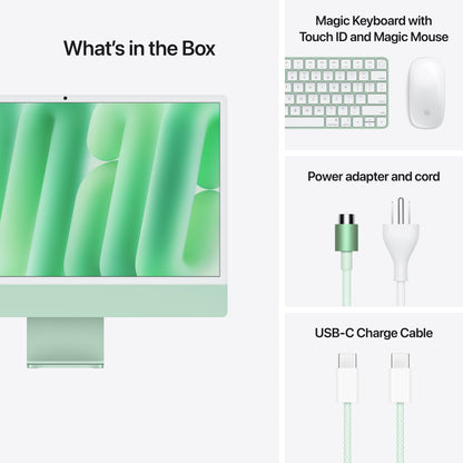 Apple 24-inch iMac with Retina 4.5K display: M4 chip w 10C CPU / 10C GPU, 256GB SSD, 16GB Memory - Green - MWUY3LL/A (Fall 2024)