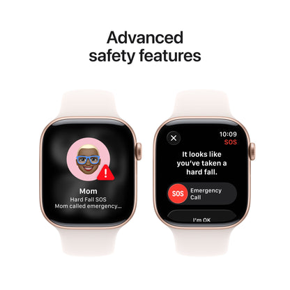 (Open Box) Apple Watch Series 11 GPS 46mm Rose Gold Aluminum Case with Light Blush Sport Band - M/L - MEV74LW/A - (Fall 2025)