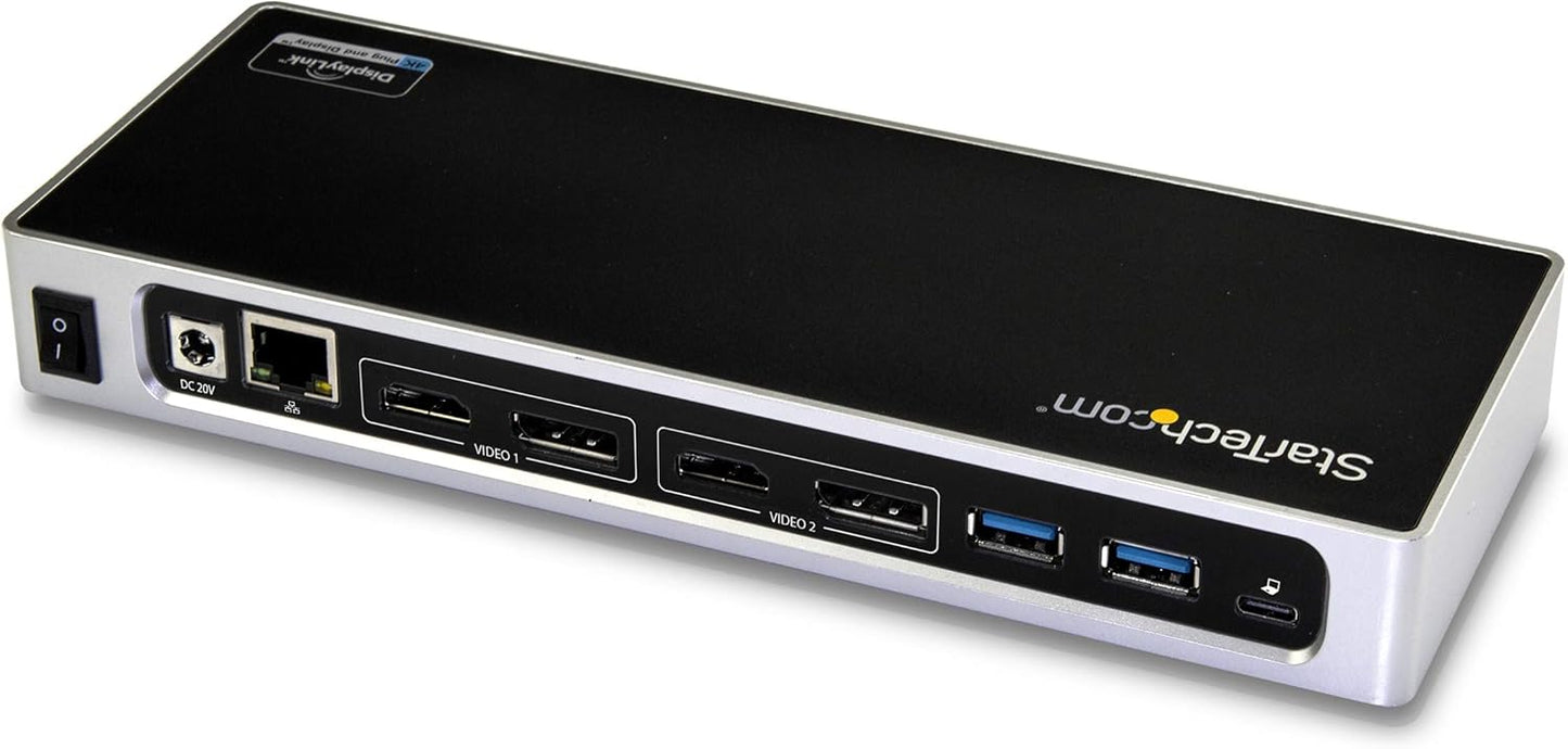 StarTech.com USB-C & USB-A Dock - Dual Monitor 4K 60Hz Dock DisplayPort, HDMI