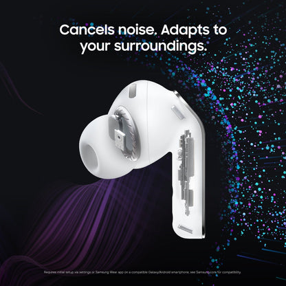 (Open Box) Samsung Galaxy Buds4 Pro Bluetooth Wireless Earbud Headphones - White - (US Version SM-R640NZWAXAR)