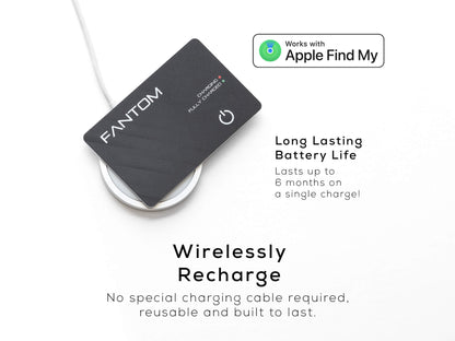 Fantom Rechargeable Tracker Wallet Card, with Apple Find My