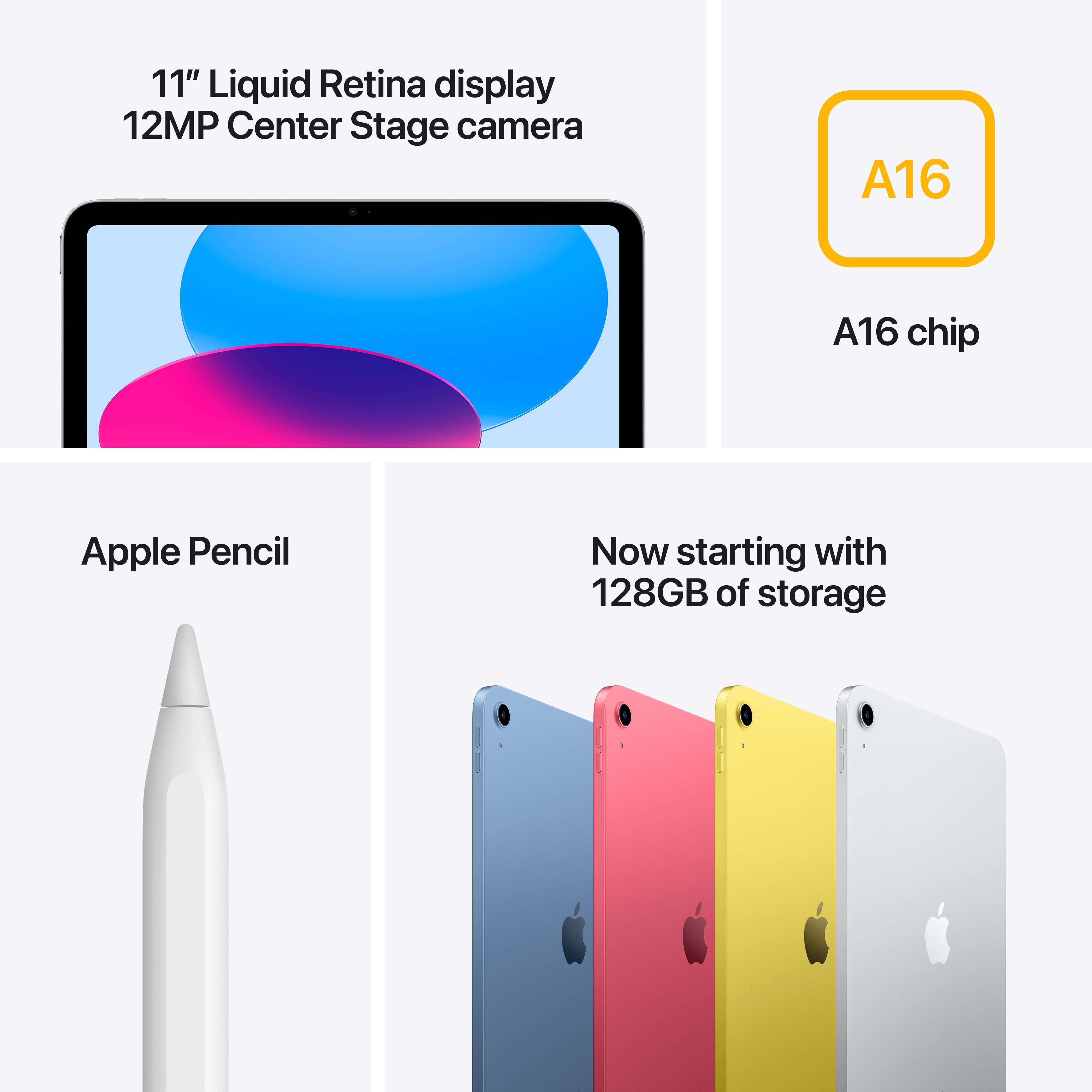 Apple 11-inch iPad Wi-Fi 256GB - Silver (A16) - MD4G4LL/A - (11th Gen)