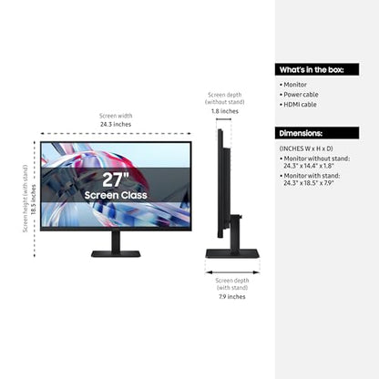 Samsung 27-in Computer Monitor - UHD, IPS, 60Hz, 1HDMI, 1DP, Simple Stand, Slim Design - LS27H70DEANXZA (2026)