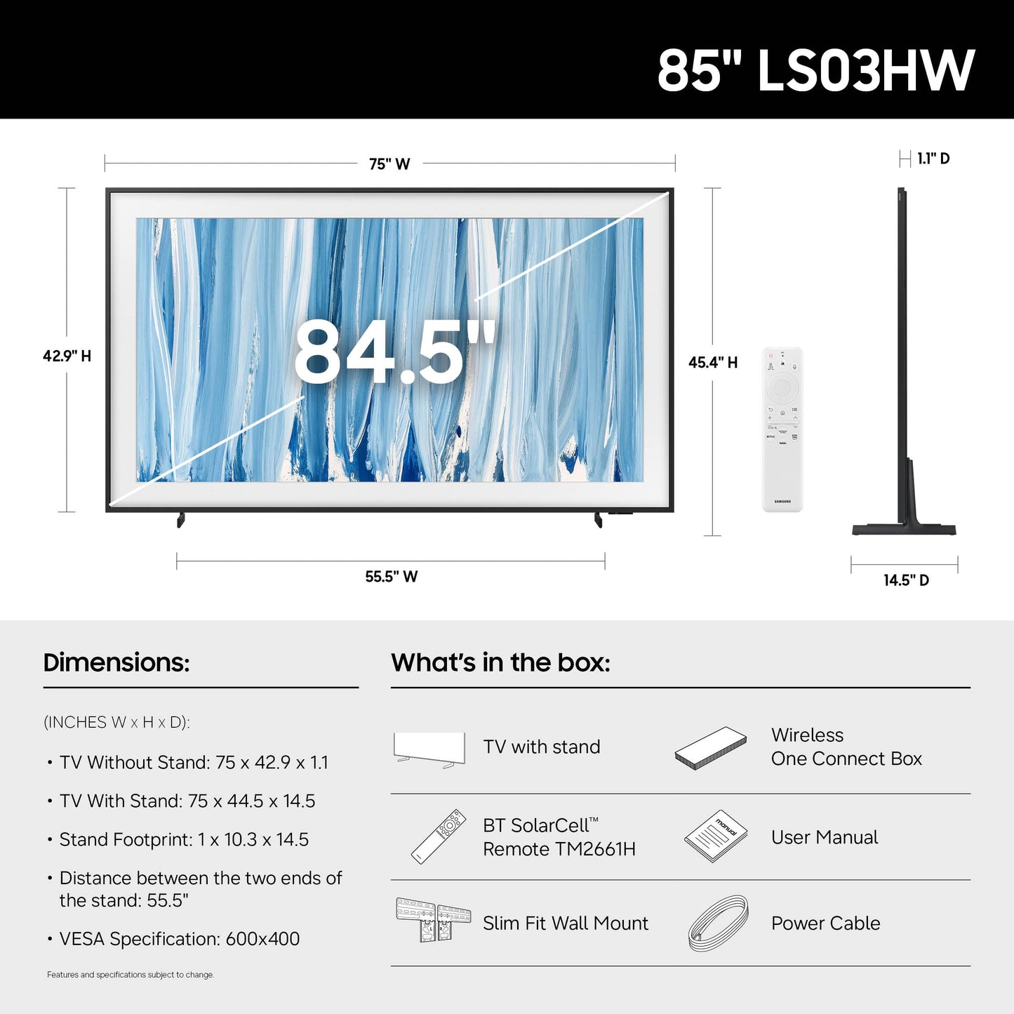 Samsung The Frame Pro 85-in NeoQLED TV - QN85LS03HWFXZA (2026)