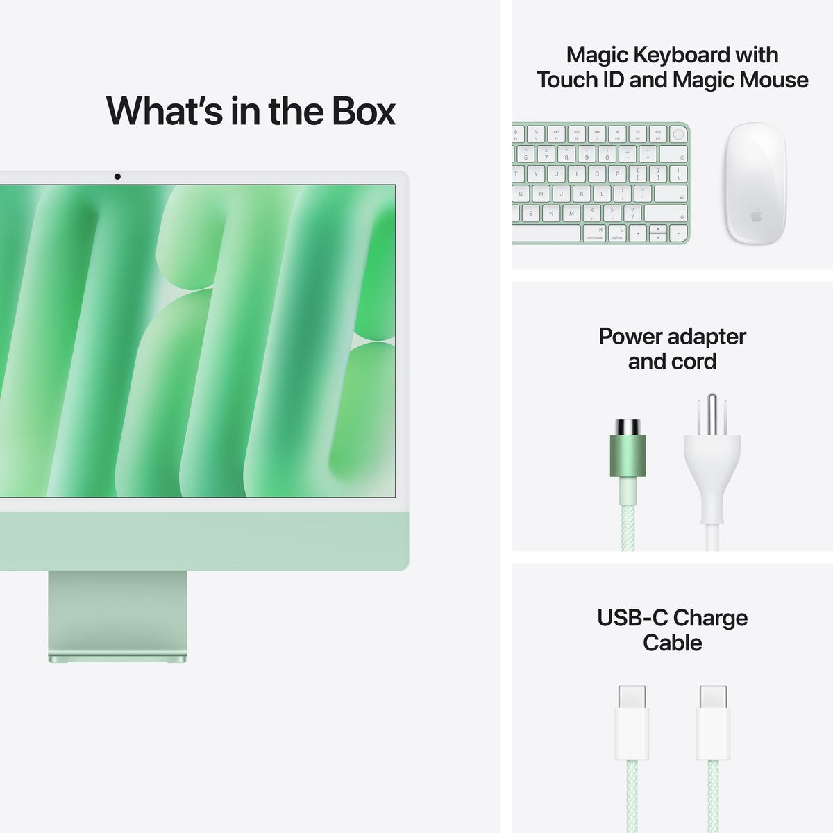 Apple 24-inch iMac with Retina 4.5K display: M6 chip with 12-core CPU and 12-core GPU, 16GB, 512GB SSD - Green - MH1F4LL/A