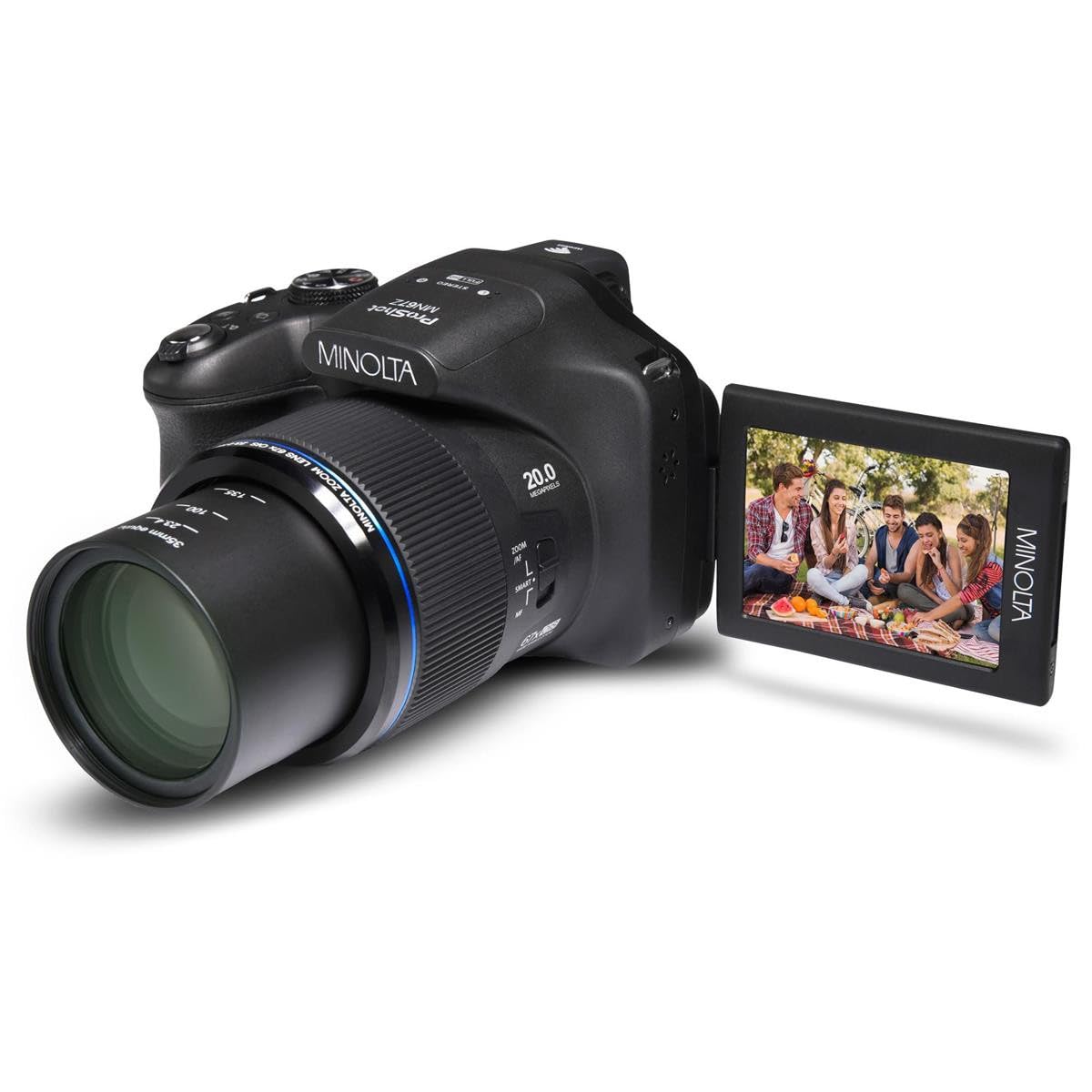 Minolta MN67Z 20 MP / 1080P FHD Bridge Digital Camera w/67x Optical Zoom (Black)