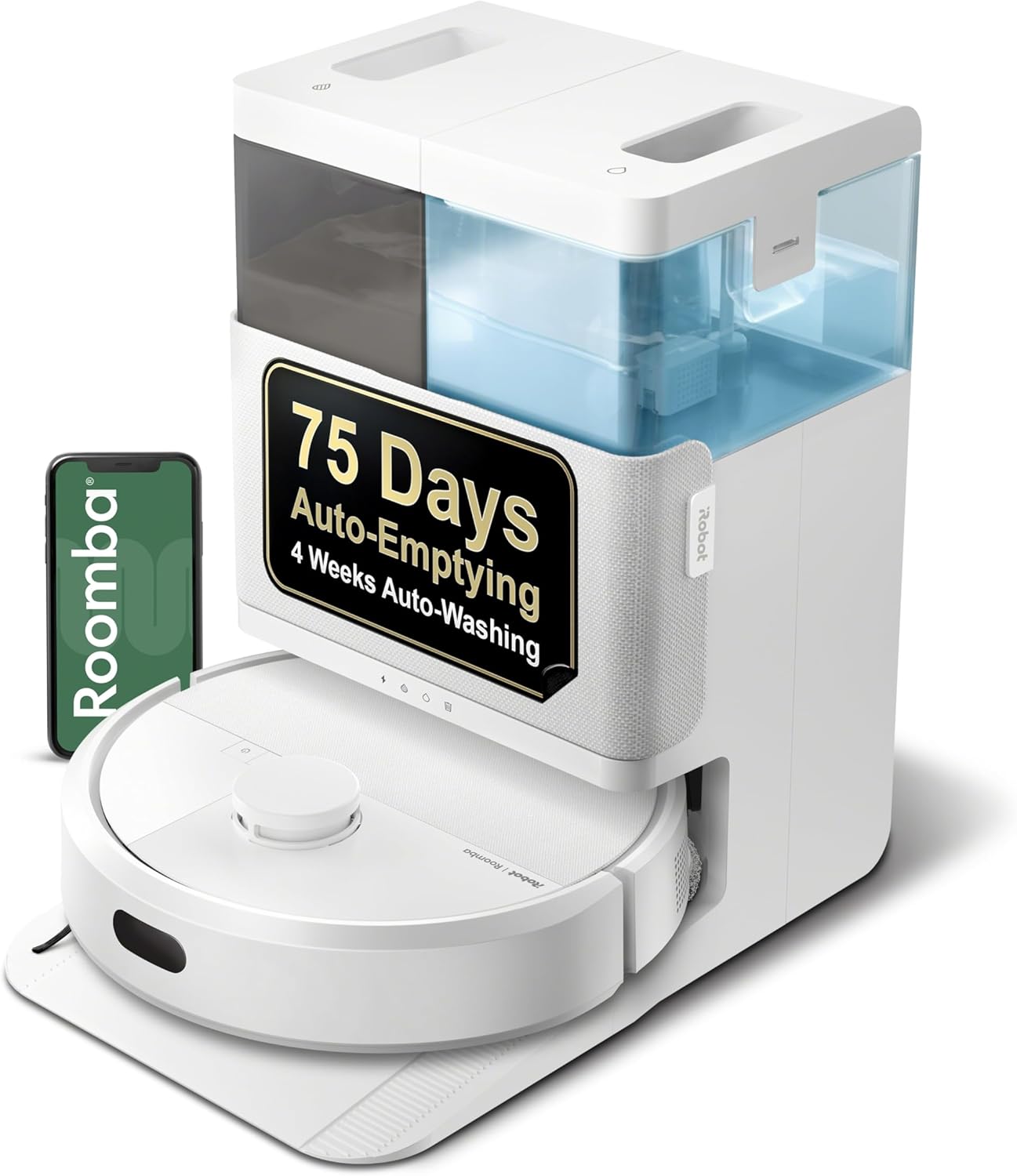 iRobot Roomba Plus 405 Combo Robot Vacuum & Mop + AutoWash Dock - White