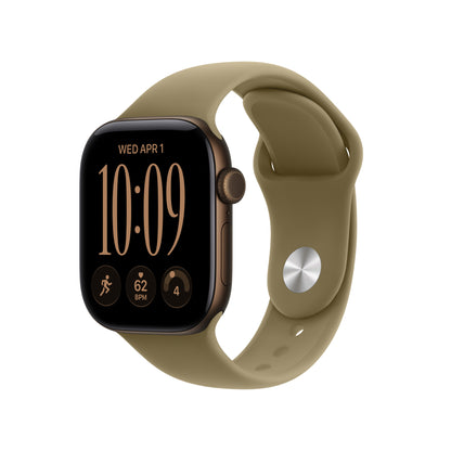 Apple Watch Series 12 GPS 42mm Dark Bronze Aluminum Case with Olive Sport Band - M/L - MJEG4LS/A (2026)