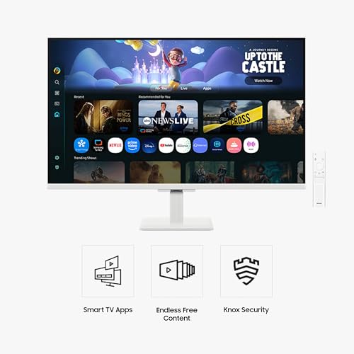 Samsung 32-Inch M5 (M50F) FHD Smart Monitor with Streaming TV, Speakers, White, LS32FM503ENXZA