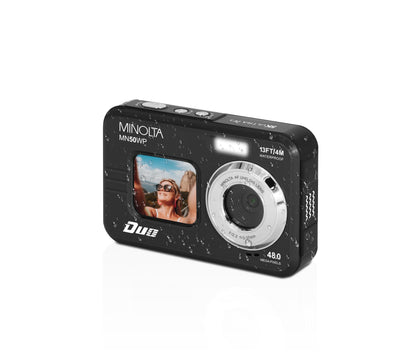Minolta MN50WP Duo 48 MP Autofocus / 5K Ultra HD Waterproof Digital Camera w/ Dual LCD (Black)