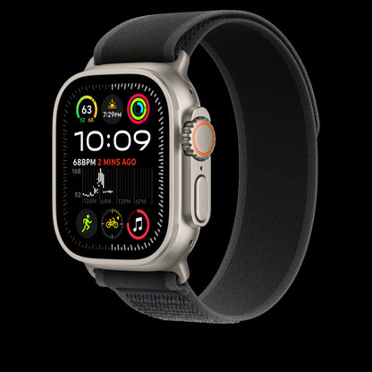 Apple 49mm Black Trail Loop - S/M - Natural Titanium Finish - MXTQ3AM/A (2024)