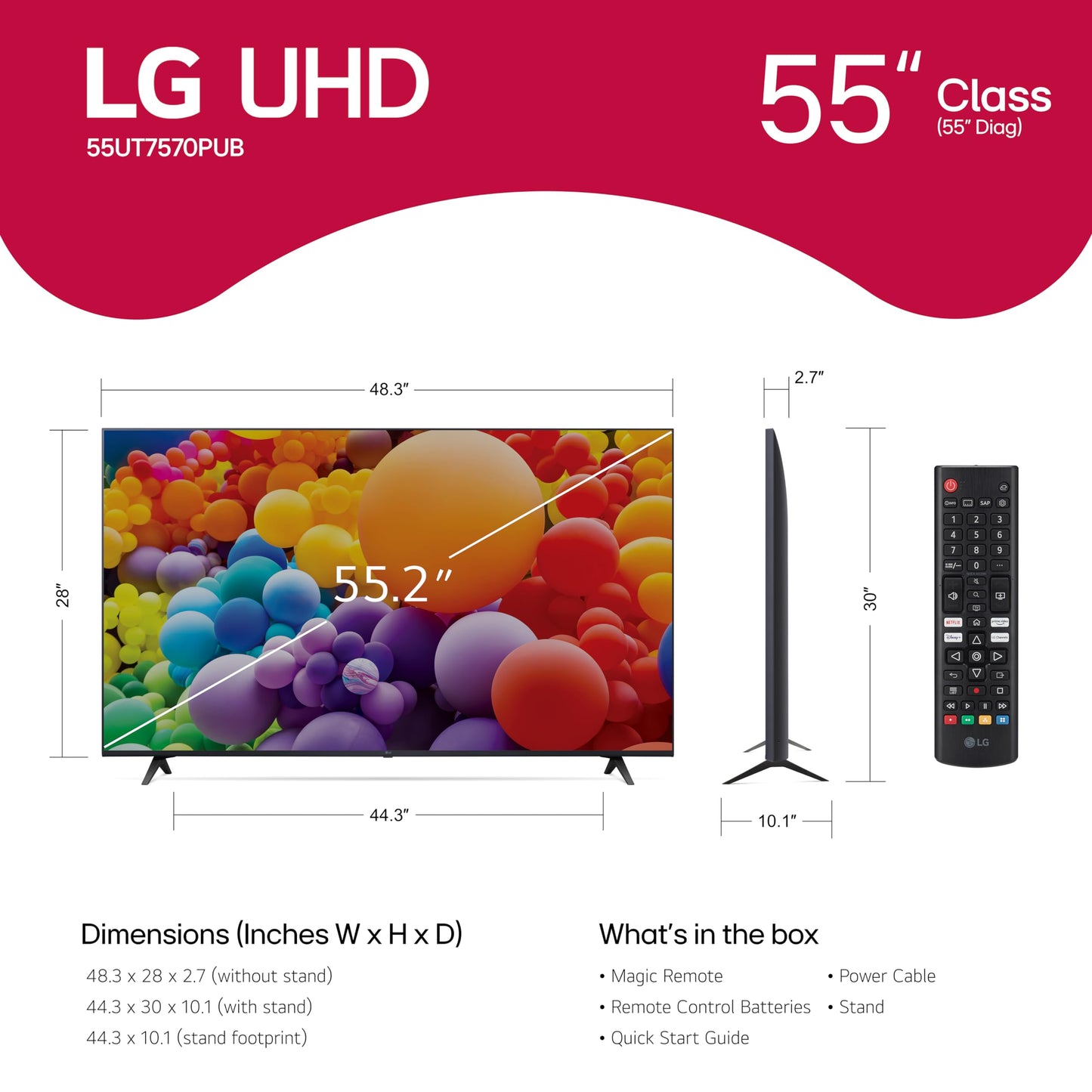 LG 55-in UT75 Series LED TV 4K - 55UT7570PUB (2024)