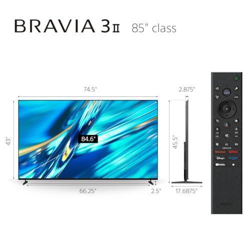 Sony BRAVIA 3 II 85-in class 4K HDR LED Google TV with Gemini - K85XR30M2 (2026)