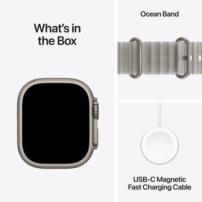 Apple Watch Ultra 4 GPS + Cellular 49mm Natural Titanium Case with Translucent Gray Ocean Band - MJAD4LS/A (2026)