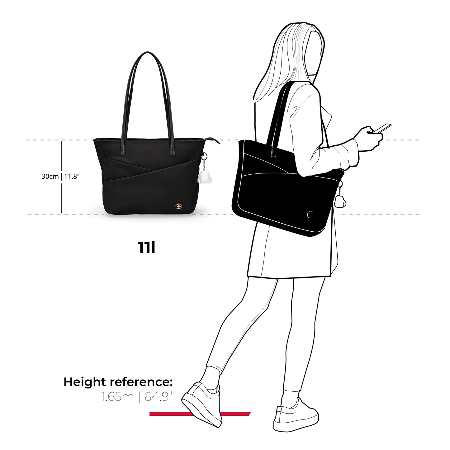 Swissdigital KATY ROSE NG Black Tote Bag LED