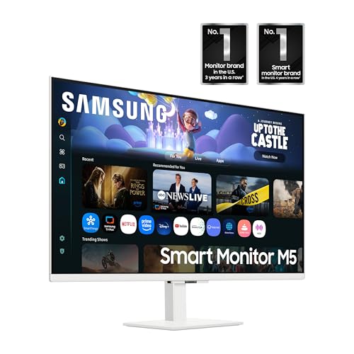 Samsung 32-Inch M5 (M50F) FHD Smart Monitor with Streaming TV, Speakers, White, LS32FM503ENXZA