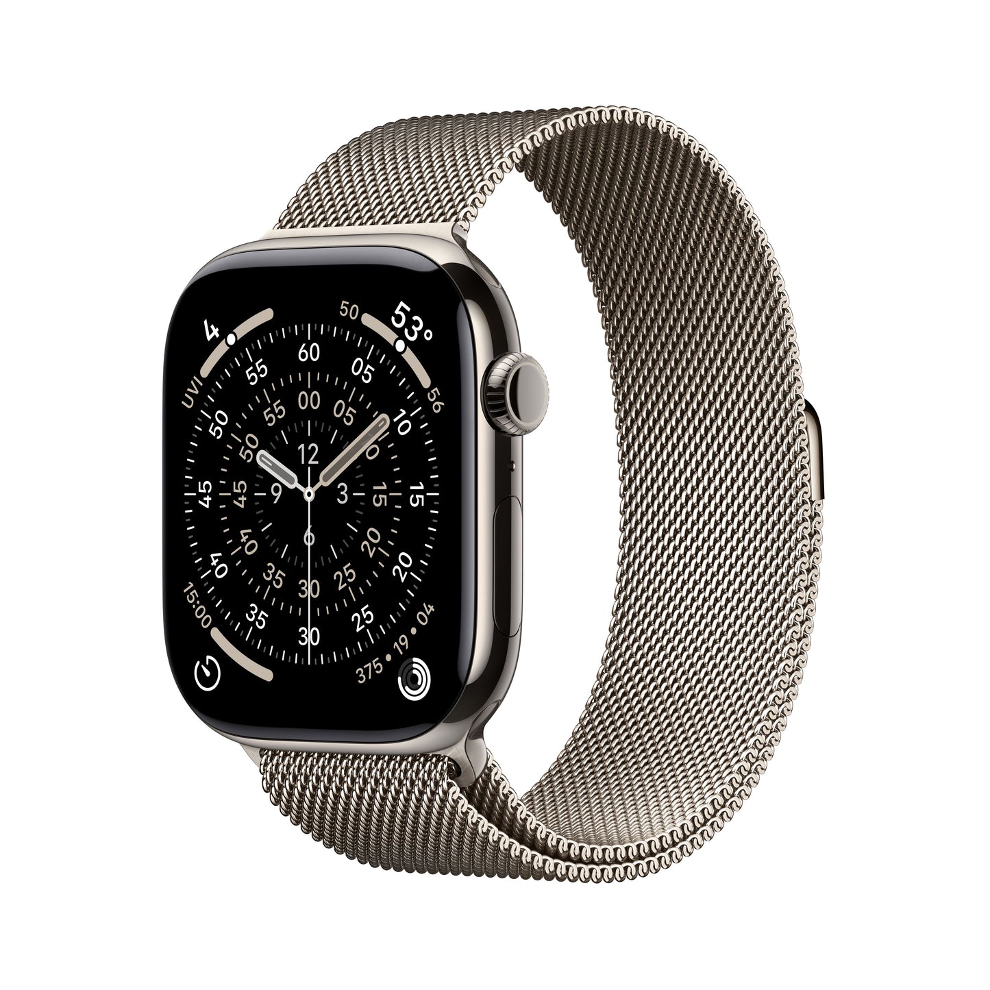 (Open Box) Apple Watch Series 11 GPS + Cellular 46mm Natural Titanium Case with Natural Milanese Loop - M/L - MFD04LW/A - (Fall 2025)