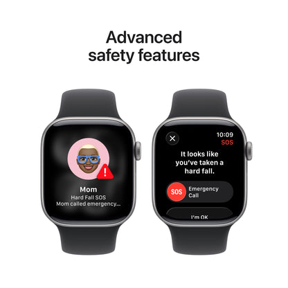 (Open Box) Apple Watch Series 11 GPS 42mm Space Gray Aluminum Case with Black Sport Band - M/L - MEQX4LW/A - (Fall 2025)