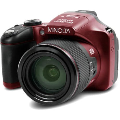 Minolta MN67Z 20 MP / 1080P FHD Bridge Digital Camera w/67x Optical Zoom (Red)