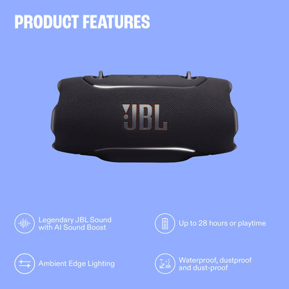 JBL Xtreme 5 Portable Bluetooth Speaker; AI Sound Boost, IPX68 - Black