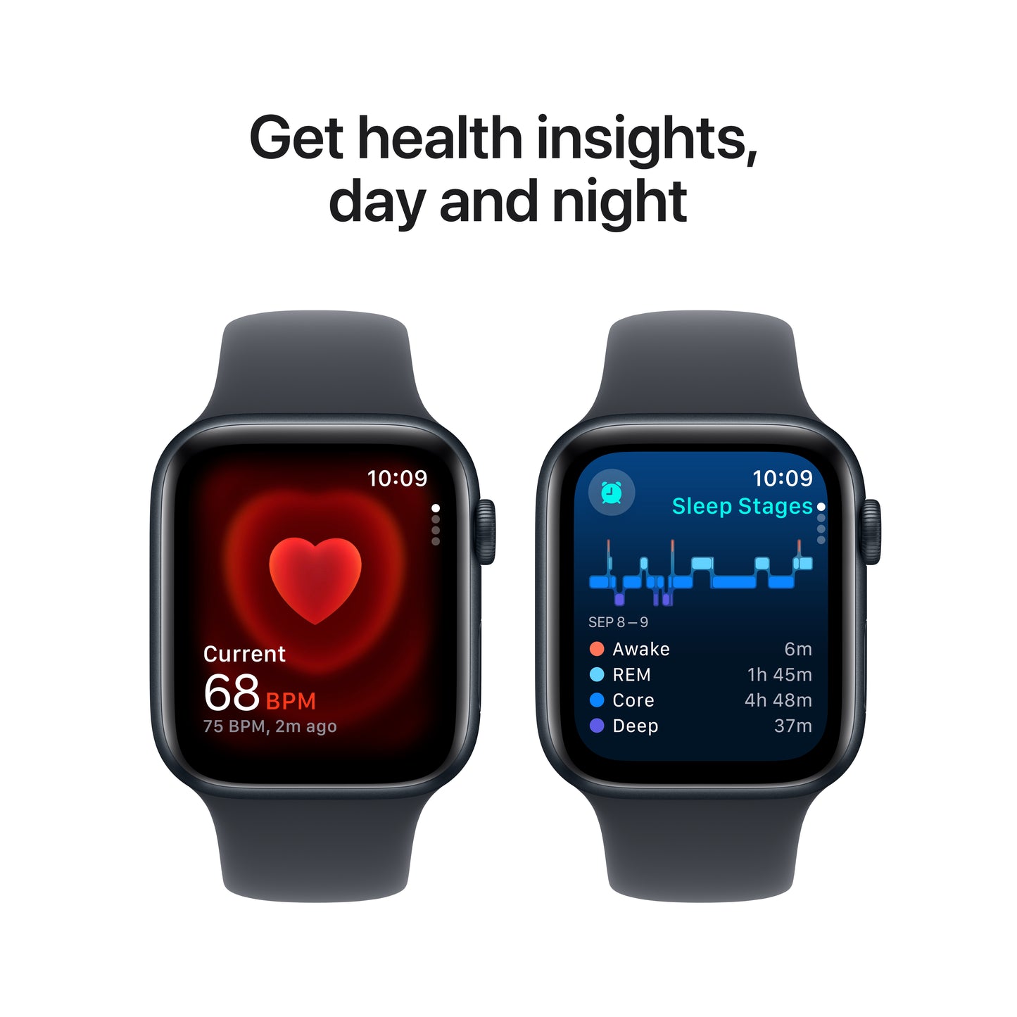 (Open Box) Apple Watch SE GPS + Cellular 44mm Midnight Aluminum Case with Midnight Sport Band - M/L - MXG23LL/A (2024)
