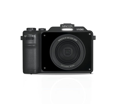 Minolta MND65 56 MP Autofocus / 4K60FPS Ultra HD Digital Camera w/WiFi (Black Body, Black Faceplate)