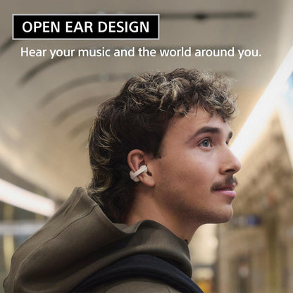 Sony LinkBuds Clip Open-Ear Truly Wireless Earbuds, Greige - WFLC900/C w 13-Month Axiom Device Care Program