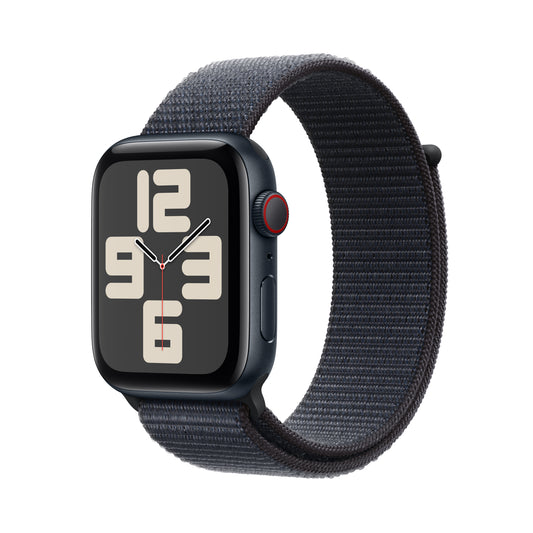 Apple Watch SE GPS + Cellular 44mm Midnight Aluminum Case with Ink Sport Loop - MXG33LL/A (2024)