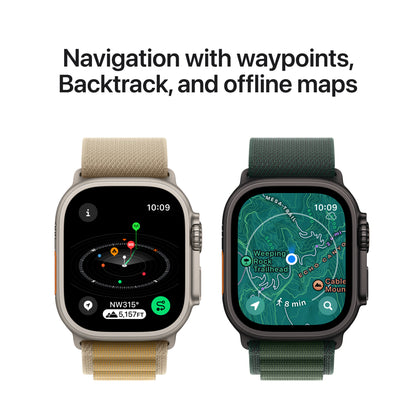 (Open Box) Apple Watch Ultra 2 GPS + Cellular 49mm Natural Titanium Case with Tan Alpine Loop - Medium - MX4F3LW/A (2024)