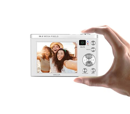 Minolta MNB5Z 48 MP / 5K Ultra HD Dual Lens Digital Camera w/5x Optical Zoom (White)