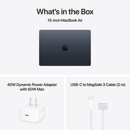 (CTO) Apple 15-inch MacBook Air: M5 chip w 10-core CPU - 10-core GPU, 32GB, 1TB, Midnight, 40W - Z1LY000KF - (2026)