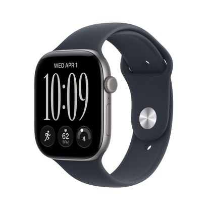 Apple Watch Series 12 GPS 46mm Space Gray Aluminum Case with Navy Blue Sport Band - M/L - MJEJ4LS/A (2026)