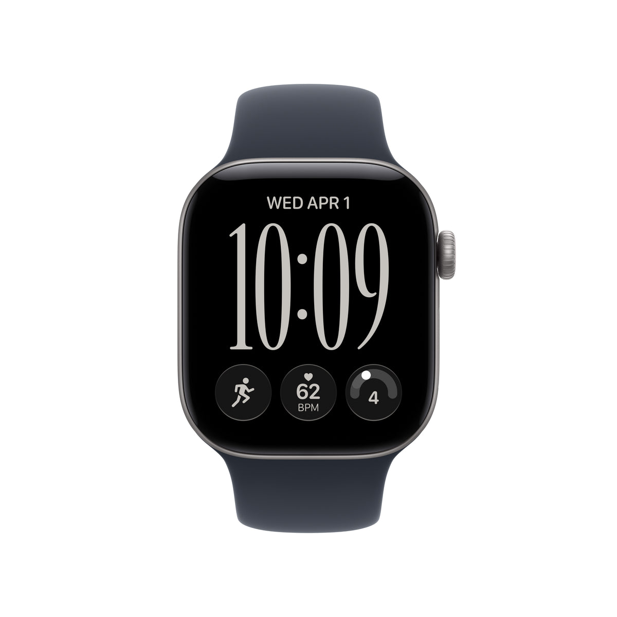 Apple Watch Series 12 GPS + Cellular 42mm Space Gray Aluminum Case with Navy Blue Sport Band - M/L - MJFY4LS/A (2026)