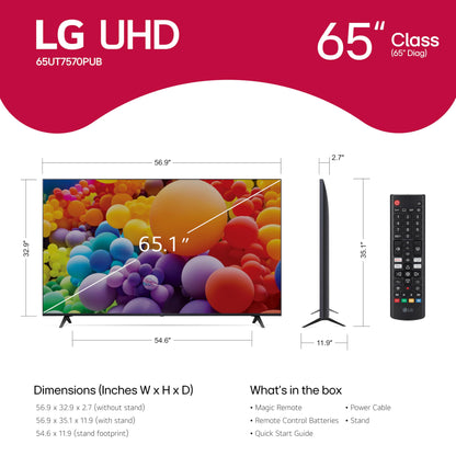 LG 65-in UT75 Series LED TV 4K - 65UT7570PUB (2024)