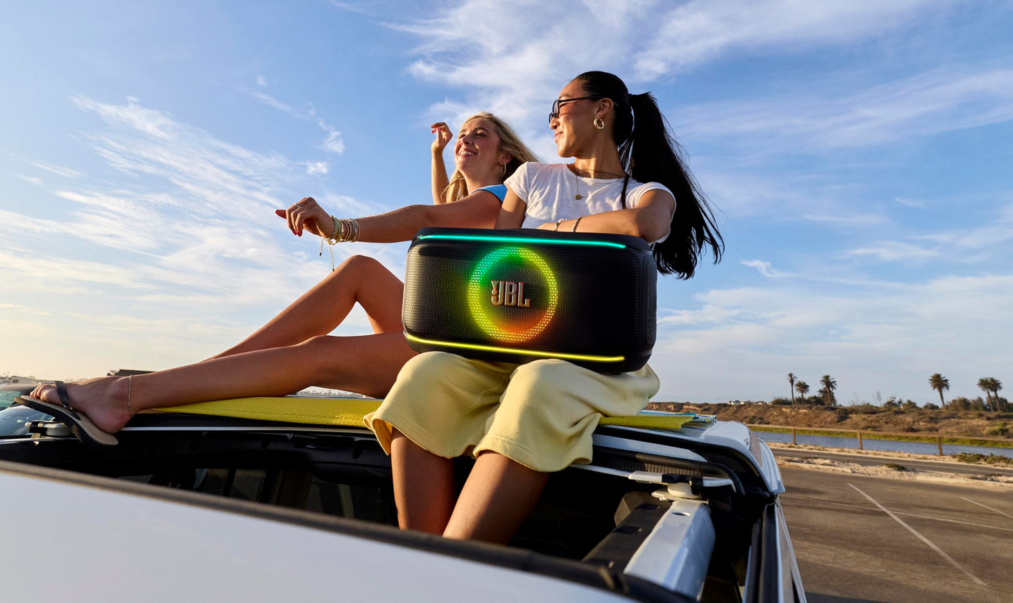 JBL Party Box On The Go 2 Bluetooth Speaker - w/ AI enhanced microphone - White