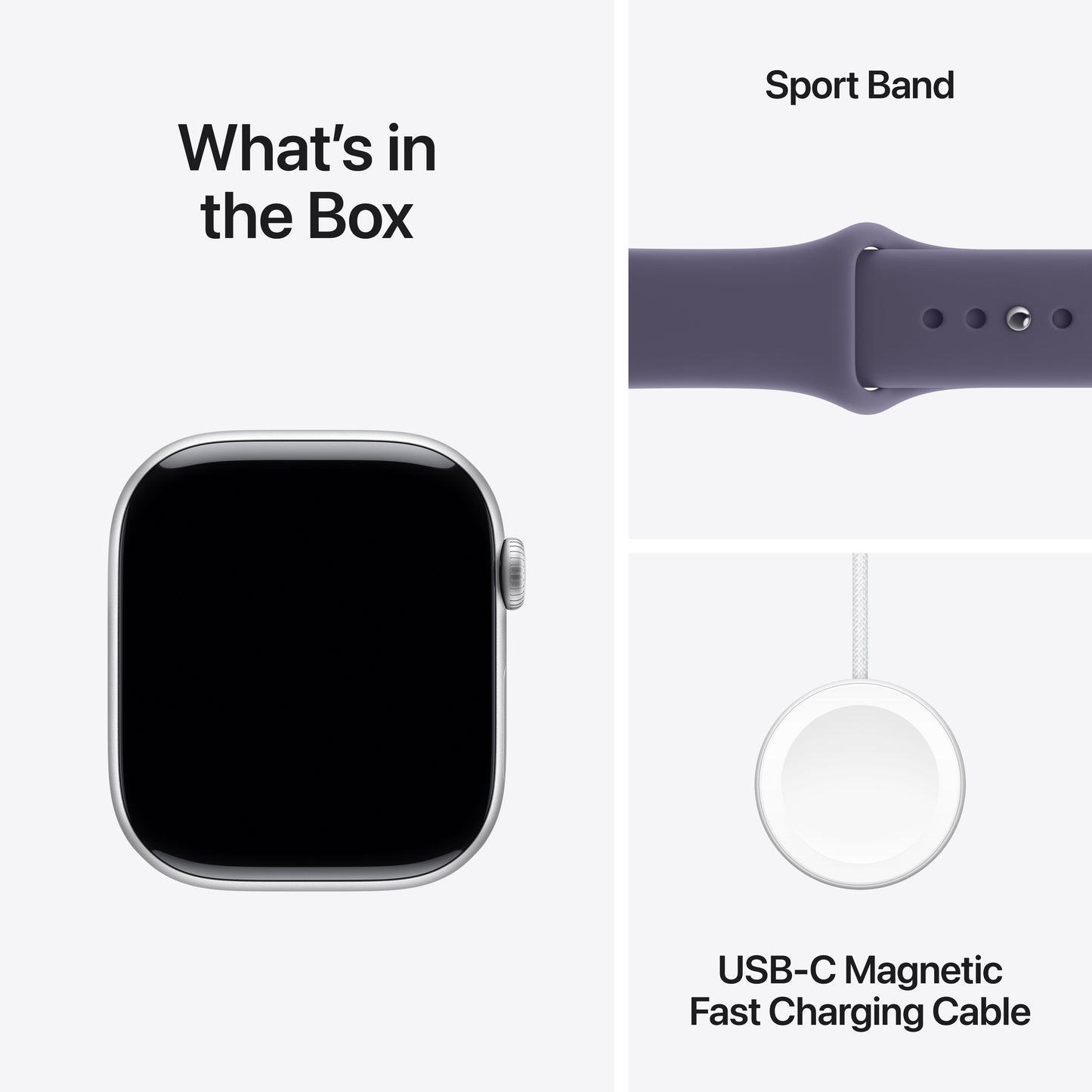 (Open Box) Apple Watch Series 11 GPS 46mm Silver Aluminum Case with Purple Fog Sport Band - S/M - MEV94LW/A - (Fall 2025)