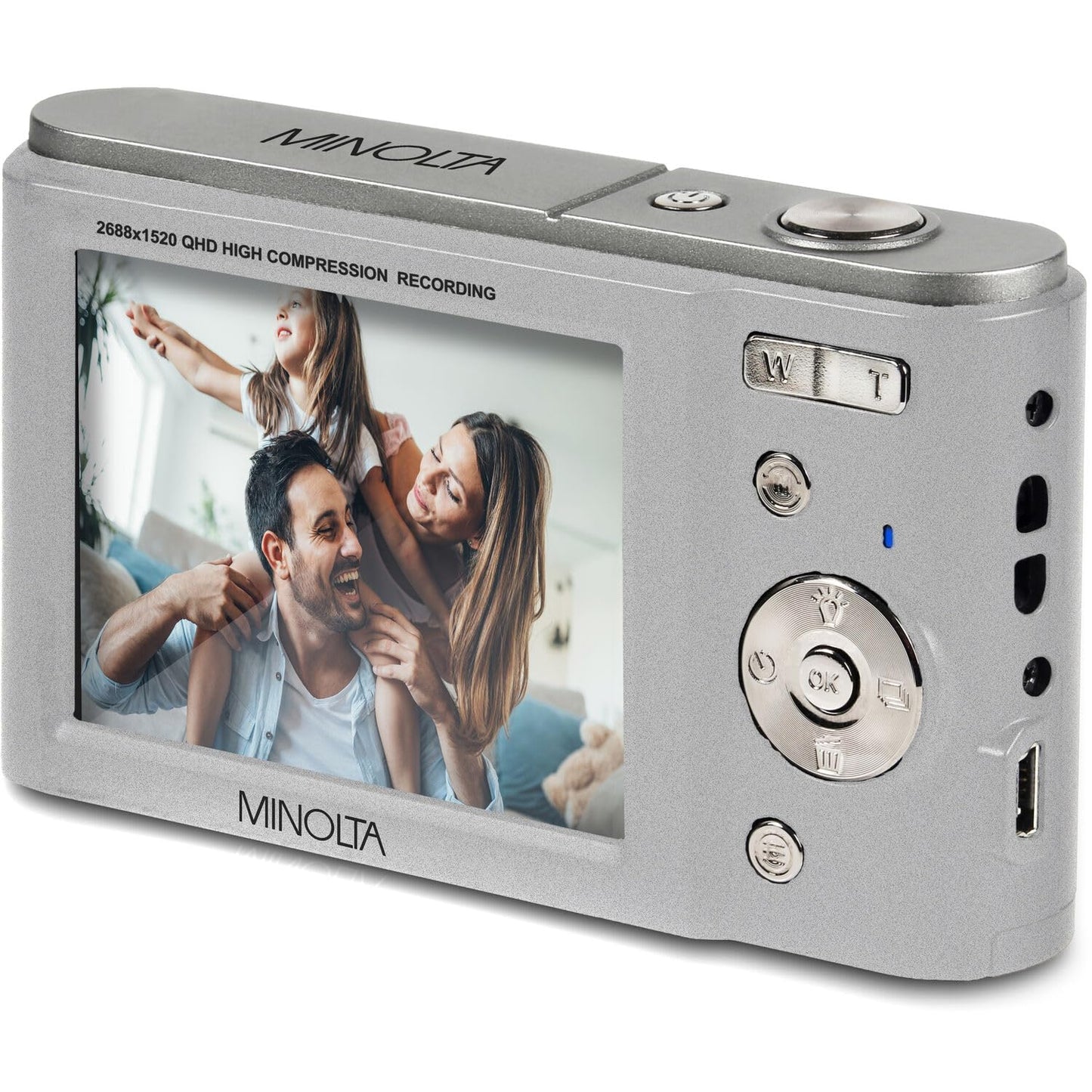 Minolta MND20 44 MP / 2.7K Quad HD Digital Camera (Silver)