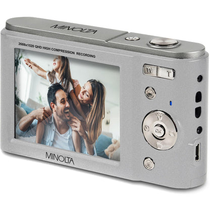 Minolta MND20 44 MP / 2.7K Quad HD Digital Camera (Silver)