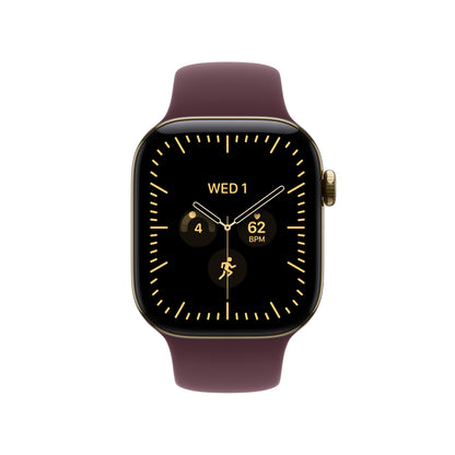 Apple Watch Series 12 GPS + Cellular 42mm Radiant Gold Titanium Case with Burgundy Sport Band - M/L - MJGK4LS/A (2026)