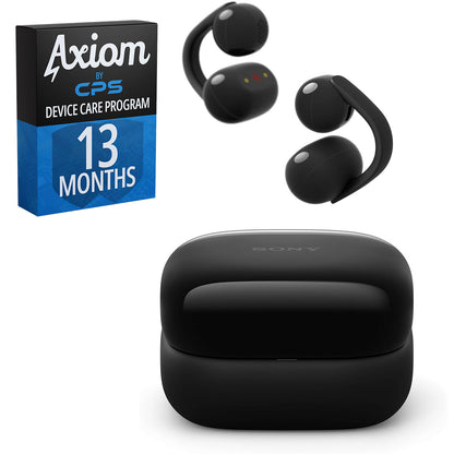 Sony LinkBuds Clip Open-Ear Truly Wireless Earbuds, Black - WFLC900/B w 13-Month Axiom Device Care Program