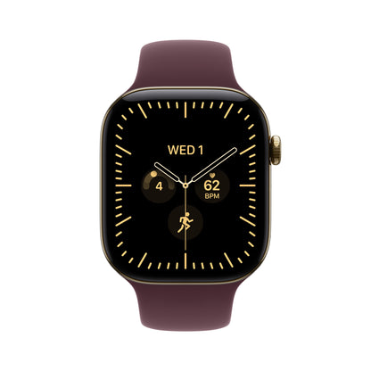 Apple Watch Series 12 GPS + Cellular 46mm Radiant Gold Titanium Case with Burgundy Sport Band - S/M - MJGR4LS/A (2026)
